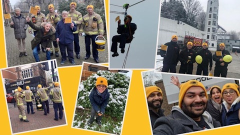 Image show a diverse group of people taking part in the 12 miles of Christmas Challenge
