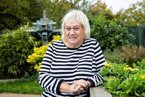 image shows Eleri in the garden