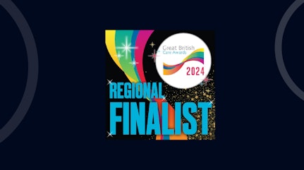 Image shows a logo of the Great British Care regional finalist