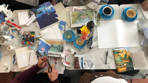 Making Zines overhead pic