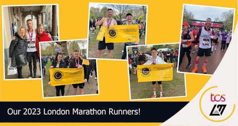 Image shows a collage of our marathon runners